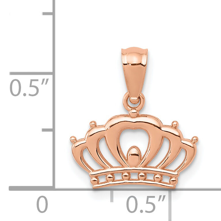 14k Rose Gold Crown Pendant-YC1110
