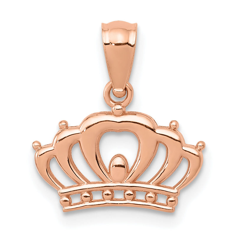 14k Rose Gold Crown Pendant-YC1110