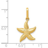 14k Textured Hollow Starfish Pendant-YC1111