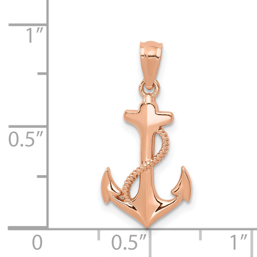 14k Rose Gold Anchor Pendant-YC1113