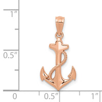 14k Rose Gold Anchor Pendant-YC1113