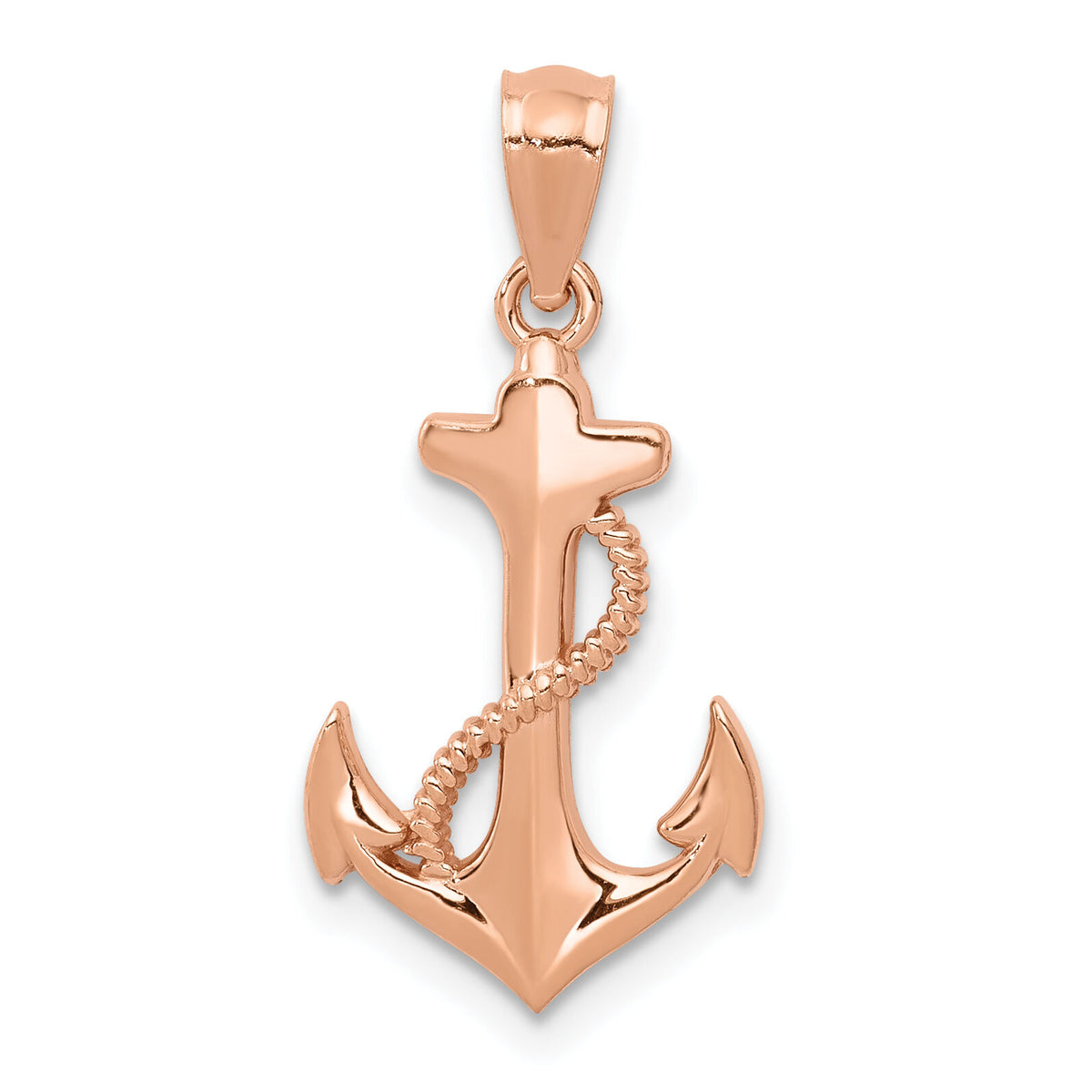14k Rose Gold Anchor Pendant-YC1113
