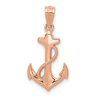 14k Rose Gold Anchor Pendant-YC1113