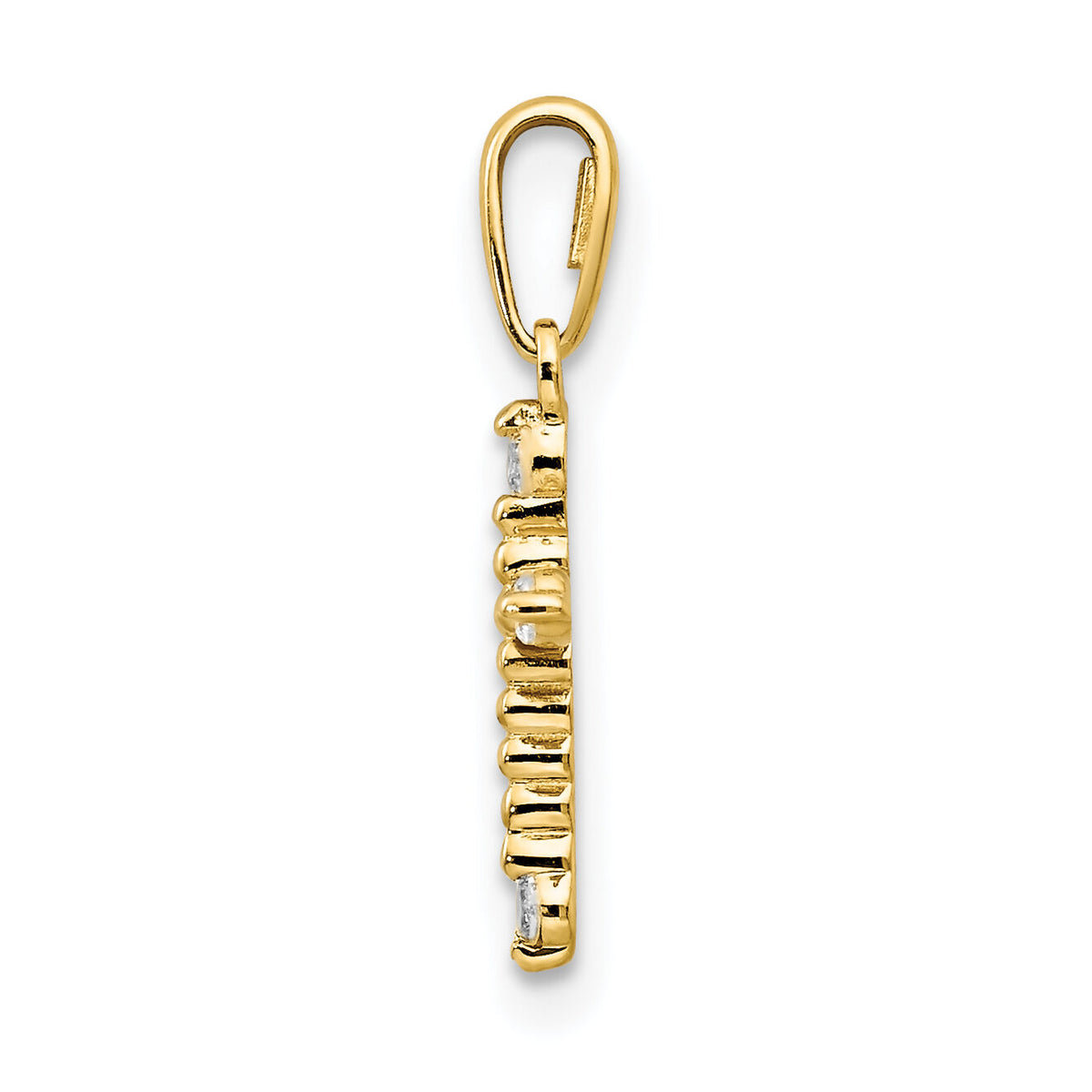 14k CZ Children's Cross Pendant-YC1117