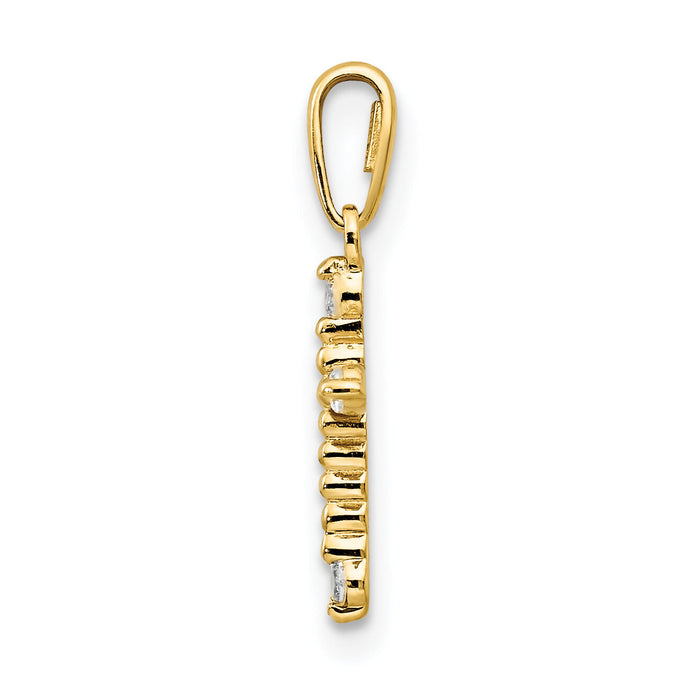 14k CZ Children's Cross Pendant-YC1117