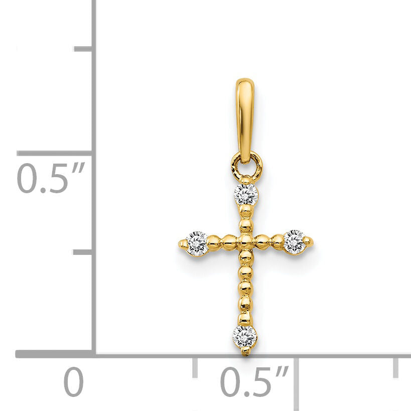 14k CZ Children's Cross Pendant-YC1117