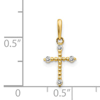 14k CZ Children's Cross Pendant-YC1117