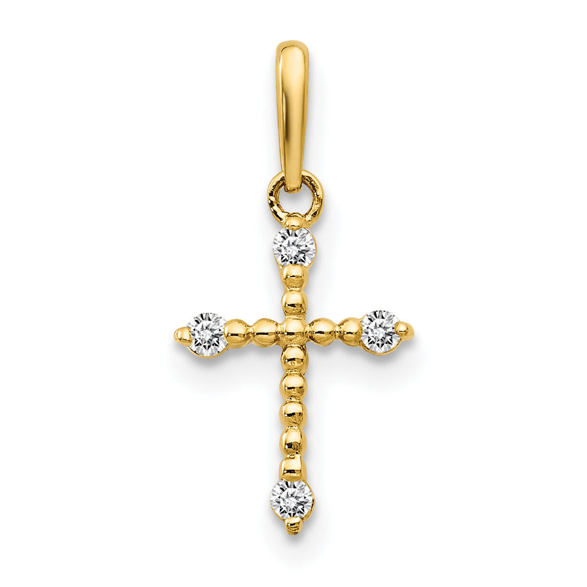 14k CZ Children's Cross Pendant-YC1117