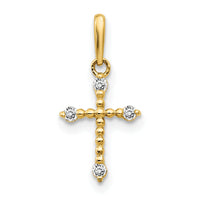 14k CZ Children's Cross Pendant-YC1117