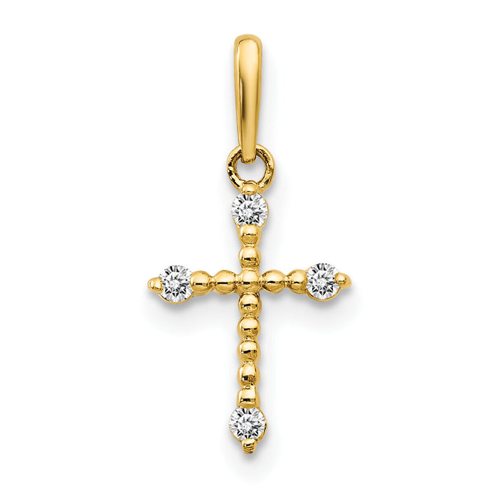 14k CZ Children's Cross Pendant-YC1117