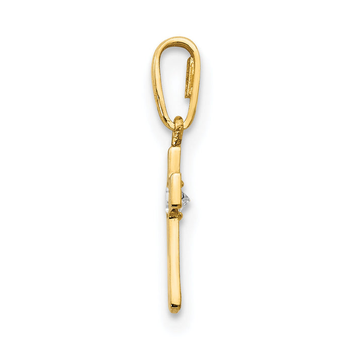 14k CZ Children's Cross Pendant-YC1126