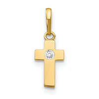 14k CZ Children's Cross Pendant-YC1126