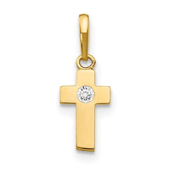 14k CZ Children's Cross Pendant-YC1126