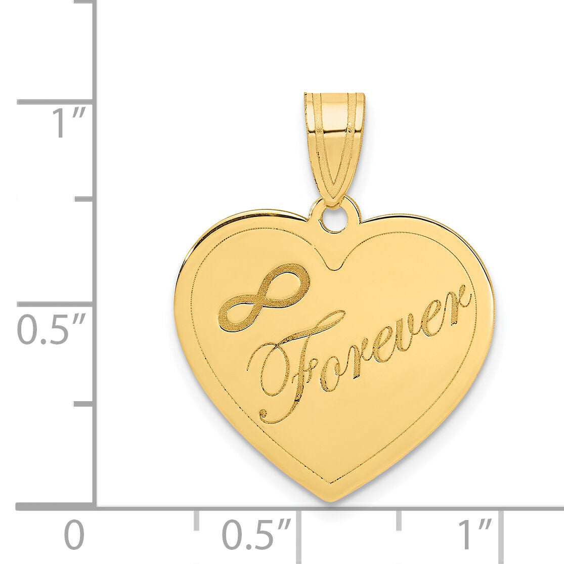 14k Infinity FOREVER Laser Cut Charm Heart Pendant-YC1170