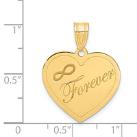 14k Infinity FOREVER Laser Cut Charm Heart Pendant-YC1170