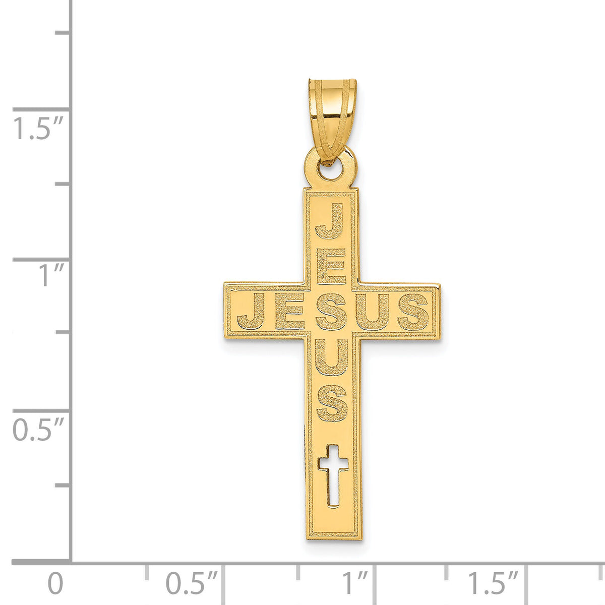 14K Laser Cut JESUS Cross Charm-YC1196