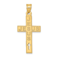 14K Laser Cut JESUS Cross Charm-YC1196