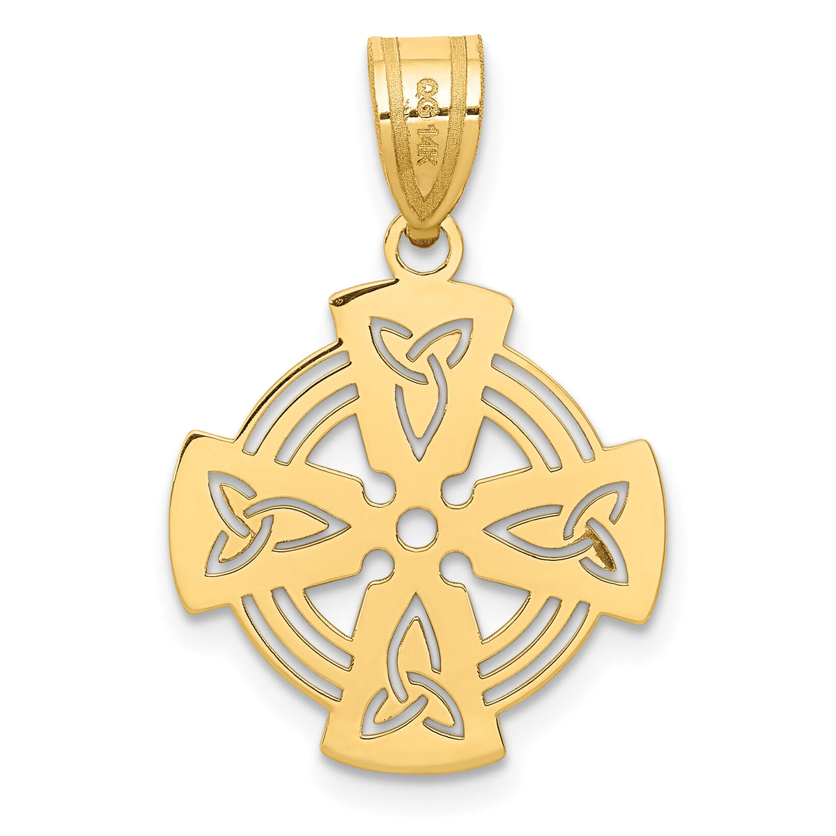 14k Laser Cut Celtic Cross Charm-YC1206