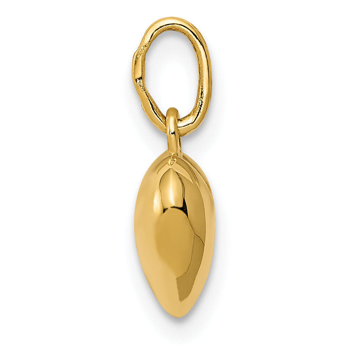 14K Polished 3-D Puffed Heart Charm-YC1211