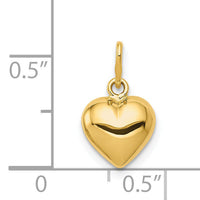 14K Polished 3-D Puffed Heart Charm-YC1211