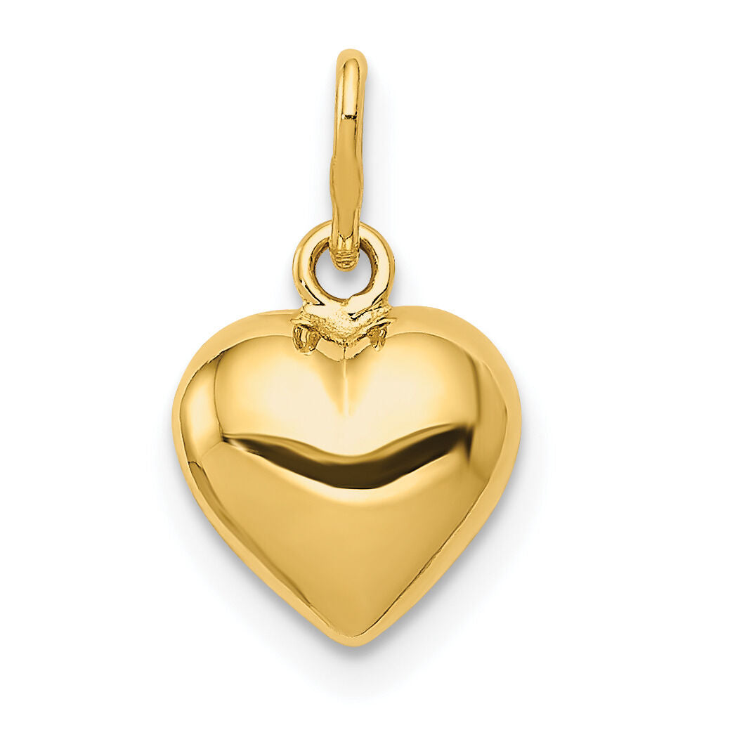 14K Polished 3-D Puffed Heart Charm-YC1211
