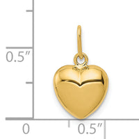 14K Polished 3-D Puffed Heart Charm-YC1212