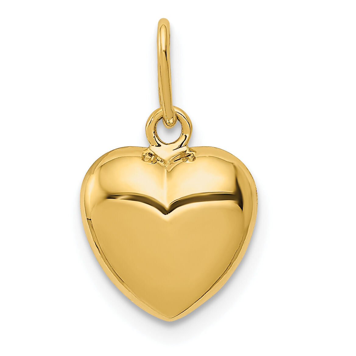 14K Polished 3-D Puffed Heart Charm-YC1212