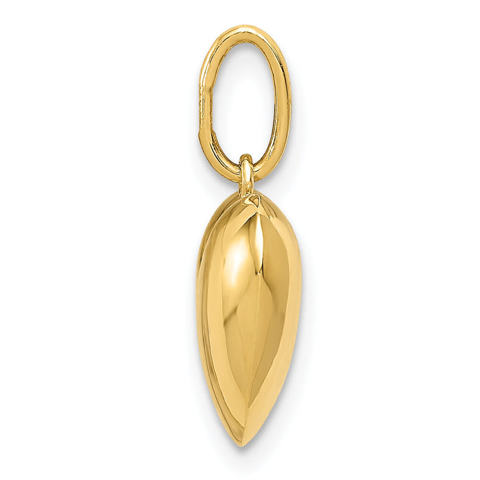 14K Polished 3-D Puffed Heart Pendant-YC1213