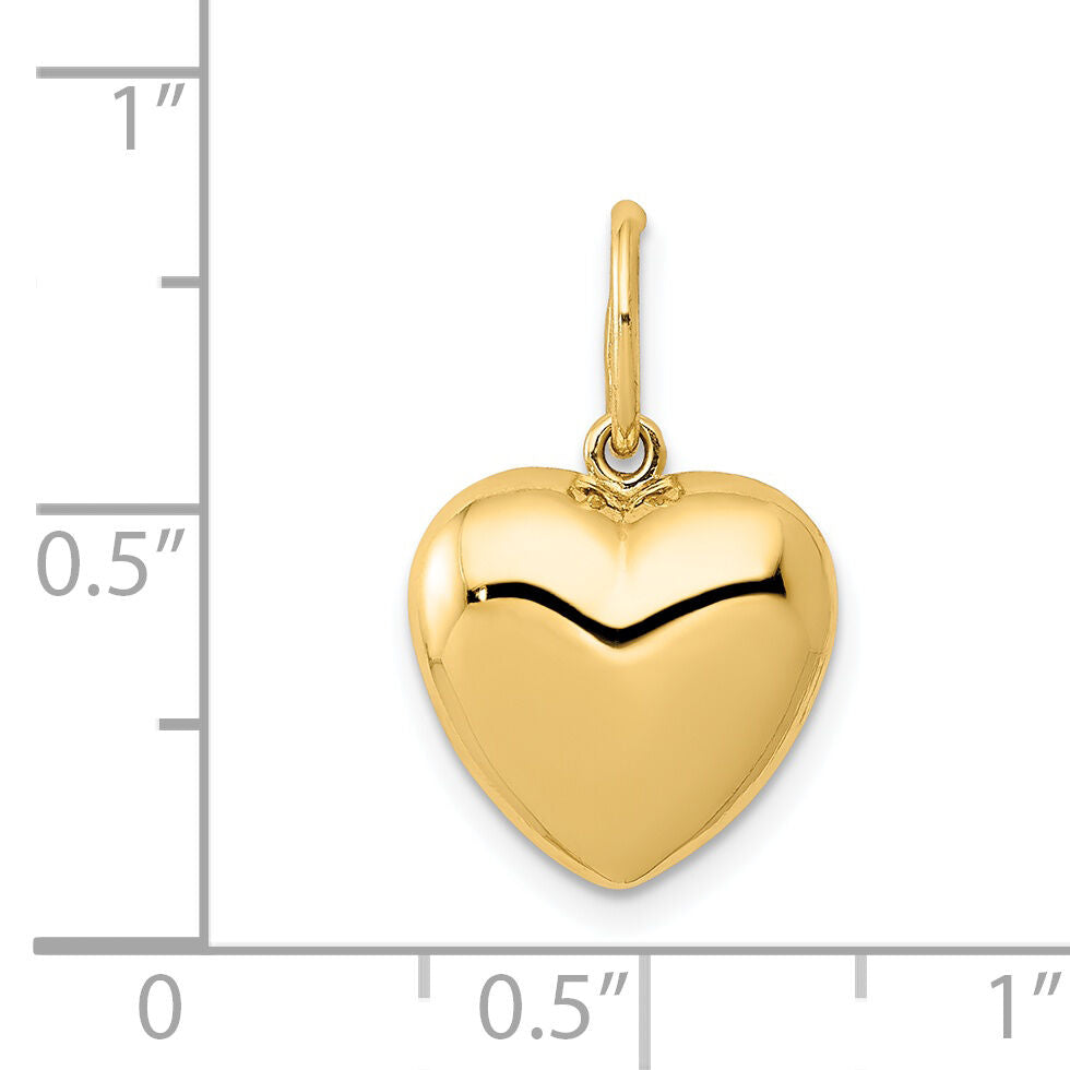 14K Polished 3-D Puffed Heart Pendant-YC1213