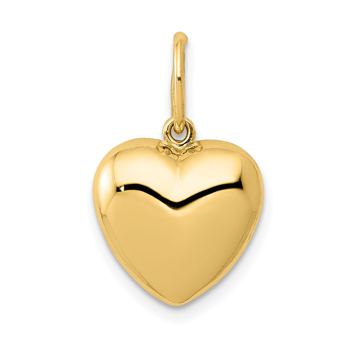 14K Polished 3-D Puffed Heart Pendant-YC1213