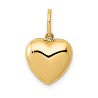 14K Polished 3-D Puffed Heart Pendant-YC1213