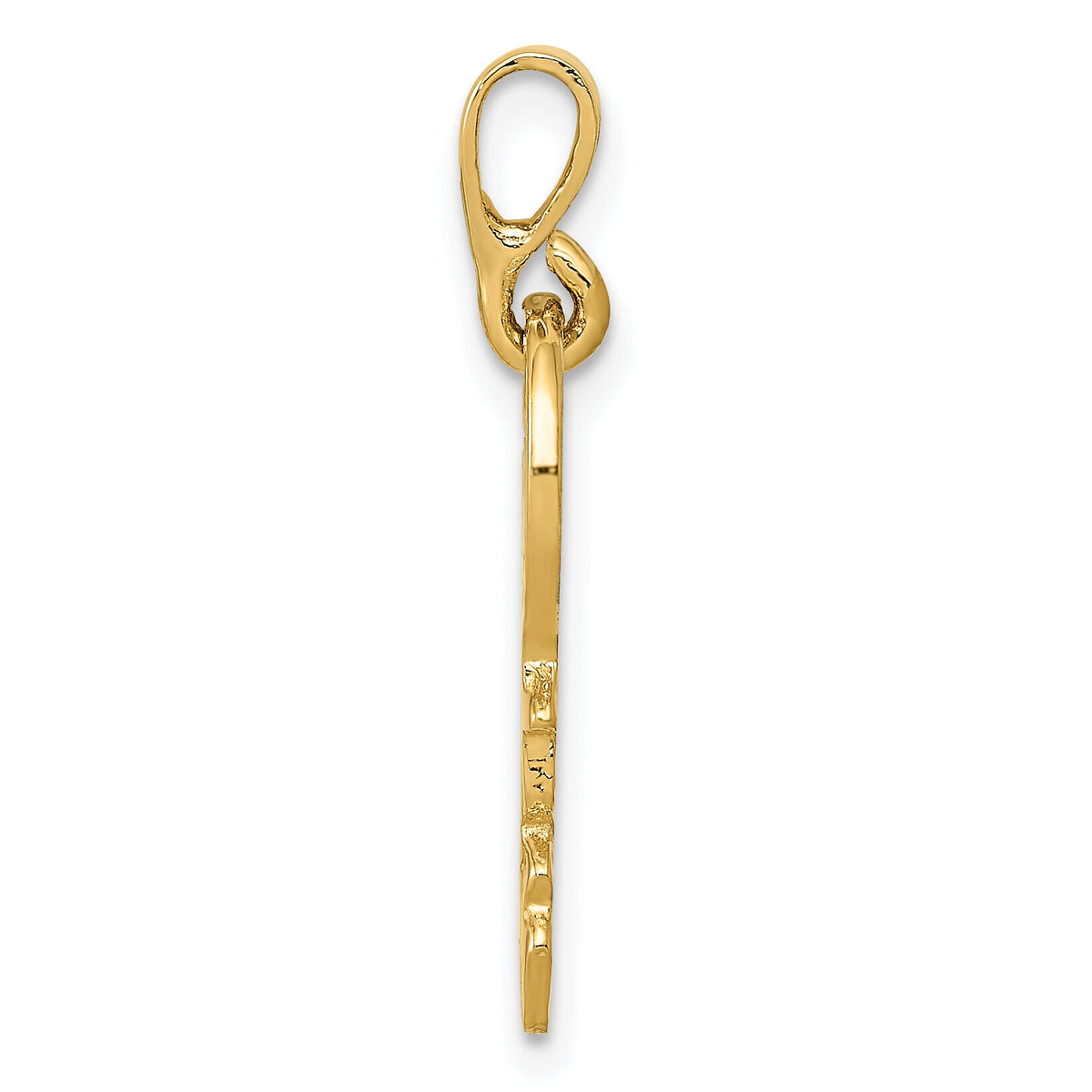 14K Polished Key Charm-YC1214