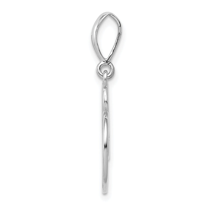 14K White Gold Heart Pendant-YC1215