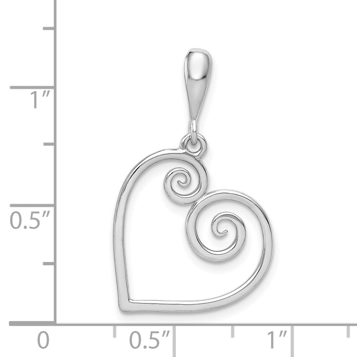 14K White Gold Heart Pendant-YC1215