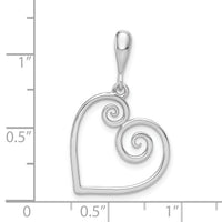 14K White Gold Heart Pendant-YC1215