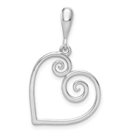 14K White Gold Heart Pendant-YC1215