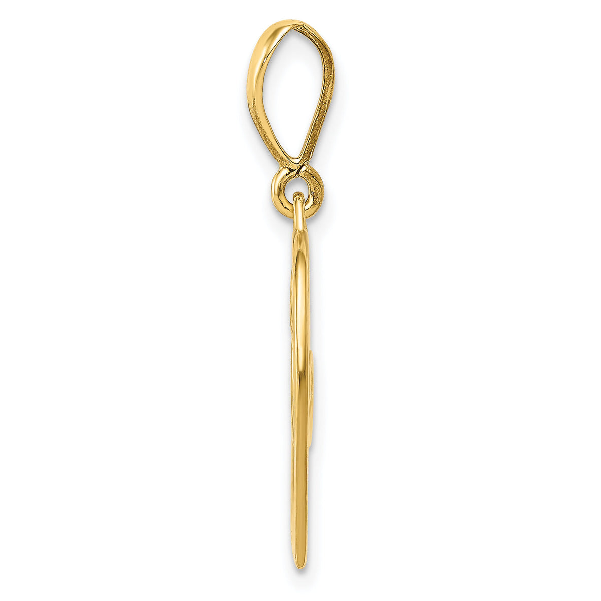 14K Polished Swirl Heart Pendant-YC1217