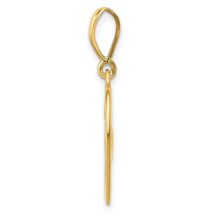 14K Polished Swirl Heart Pendant-YC1217