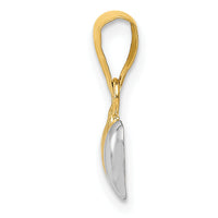 14K w/White Rhodium Double Heart Pendant-YC1219