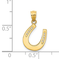 14k Gold Polished Horseshoe Pendant-YC1230