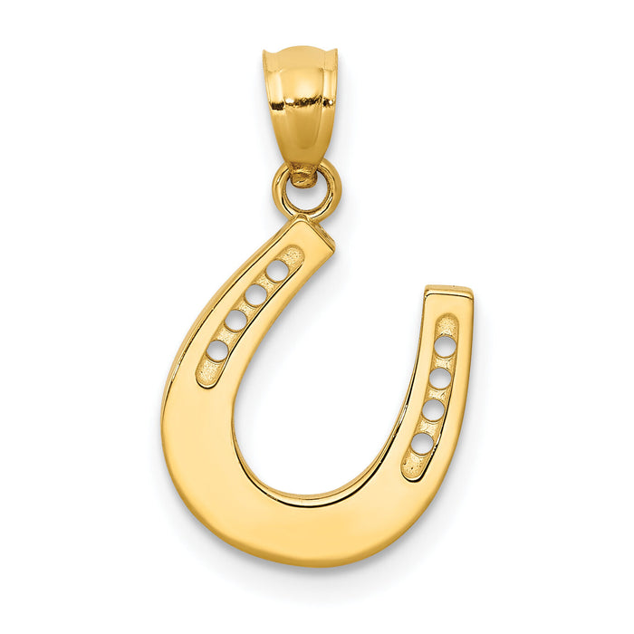14k Gold Polished Horseshoe Pendant-YC1230
