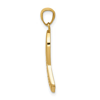 14k Gold Polished SURVIVOR Ribbon Pendant-YC1233