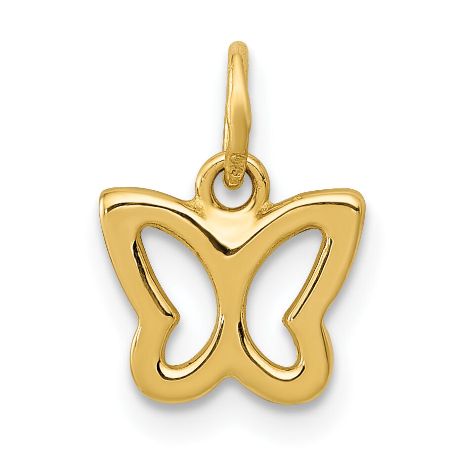 14k Polished Butterfly Pendant-YC1242