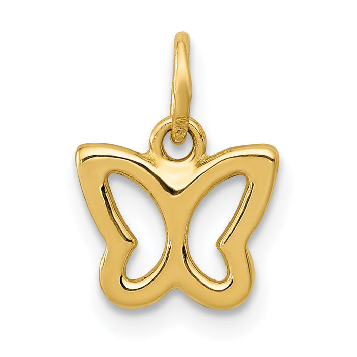 14k Polished Butterfly Pendant-YC1242