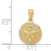 14k Gold Polished Filigree Sand Dollar Pendant-YC1250
