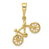14kt Yellow Gold Polished 3D Bicycle Pendant-YC1255