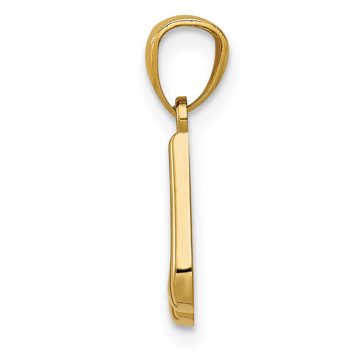 14k Gold Polished Music Note Pendant-YC1260