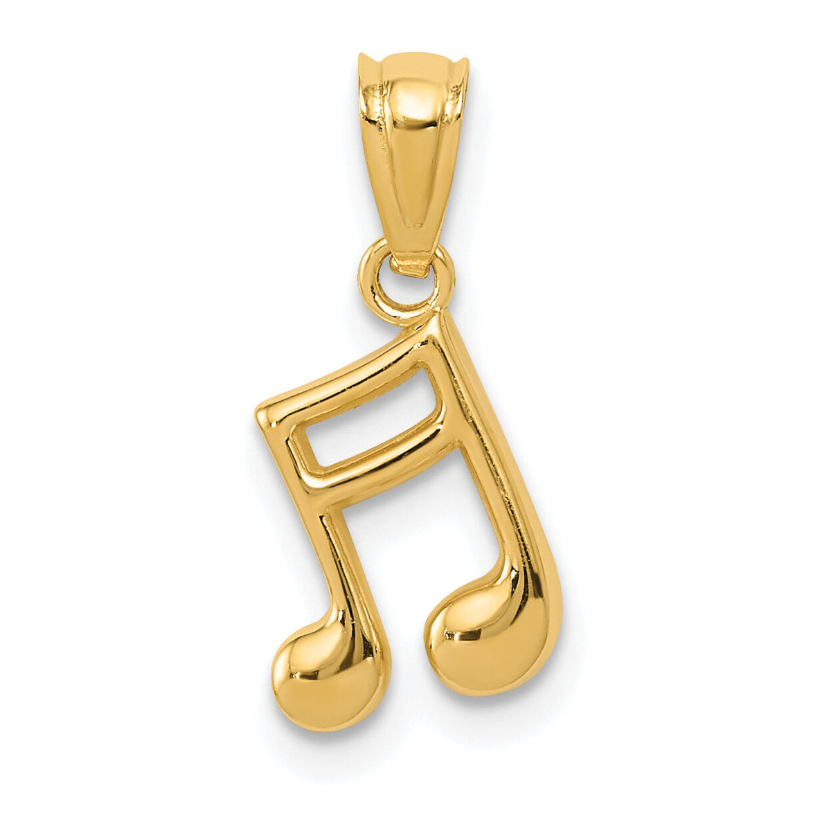 14k Gold Polished Music Note Pendant-YC1260