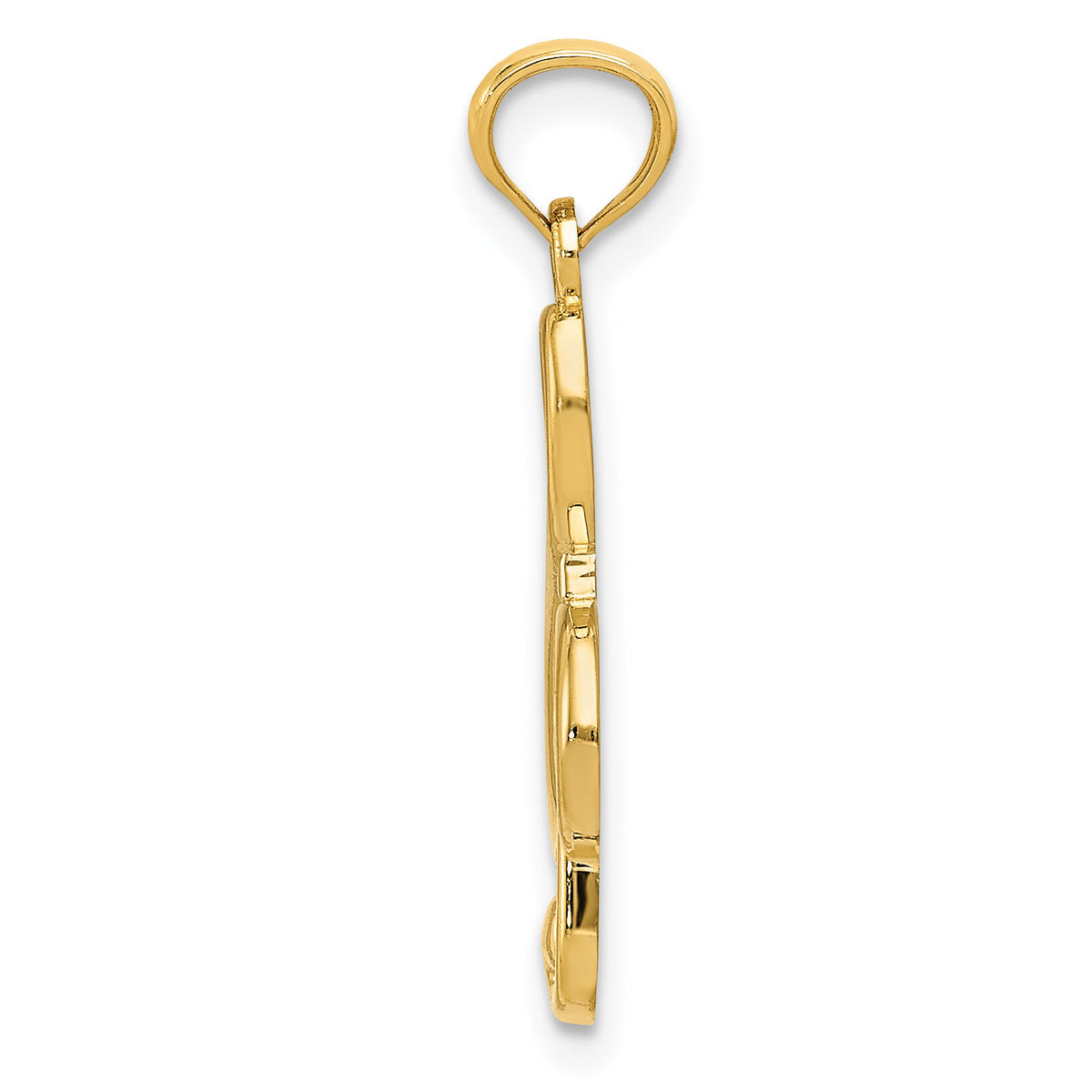 14k Gold Polished Treble Clef Pendant-YC1261