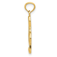 14k Gold Polished Treble Clef Pendant-YC1261